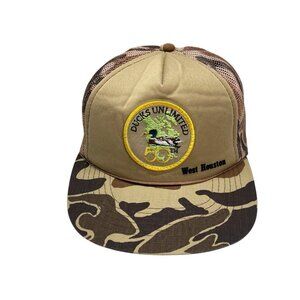Ducks Unlimited 50th Anniversary Camo Hunting Snapback Trucker Hat Mesh Patch